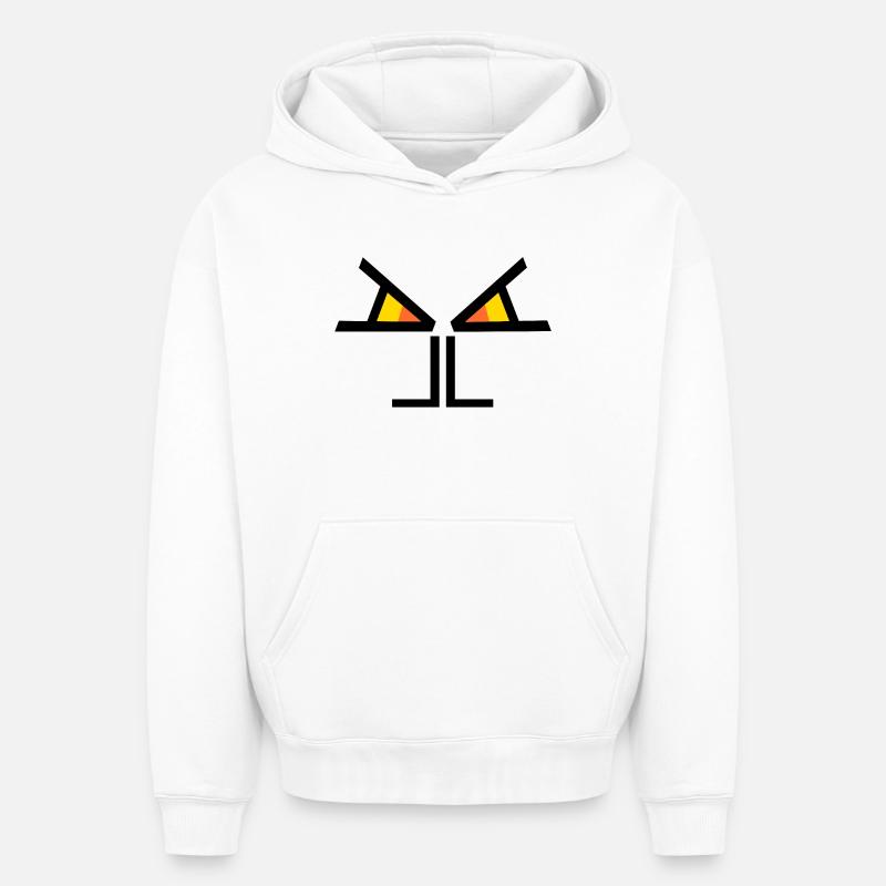 Les yeux te voient NOIR - Sweat à capuche unisexe oversize épais SPREAD - blanc