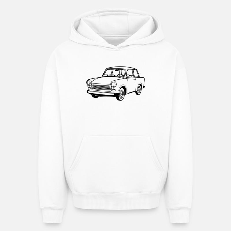 Trabi 601 Coupé - Sweat à capuche unisexe oversize épais SPREAD - blanc
