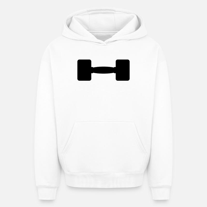 Haltère - Sweat à capuche unisexe oversize épais SPREAD - blanc
