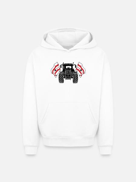 Drenthe_Tractor_Pride - Oversized Heavyweight Unisex Hoodie - white