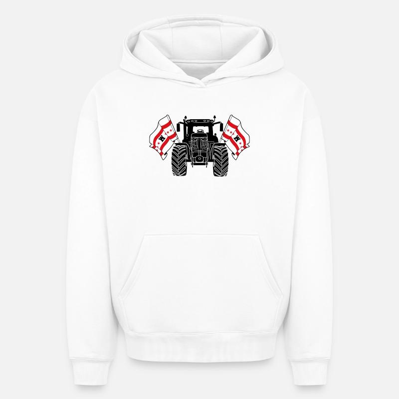 Drenthe_Tractor_Pride - Oversized Heavyweight Unisex Hoodie - Weiß