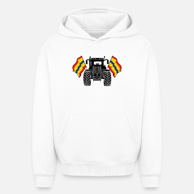 Overijssel_Tractor_Pride - Oversized Heavyweight Unisex Hoodie - Weiß