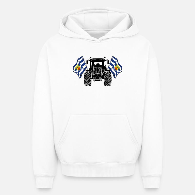 Zeeland_Tractor_Pride - Sweat à capuche unisexe oversize épais SPREAD - blanc
