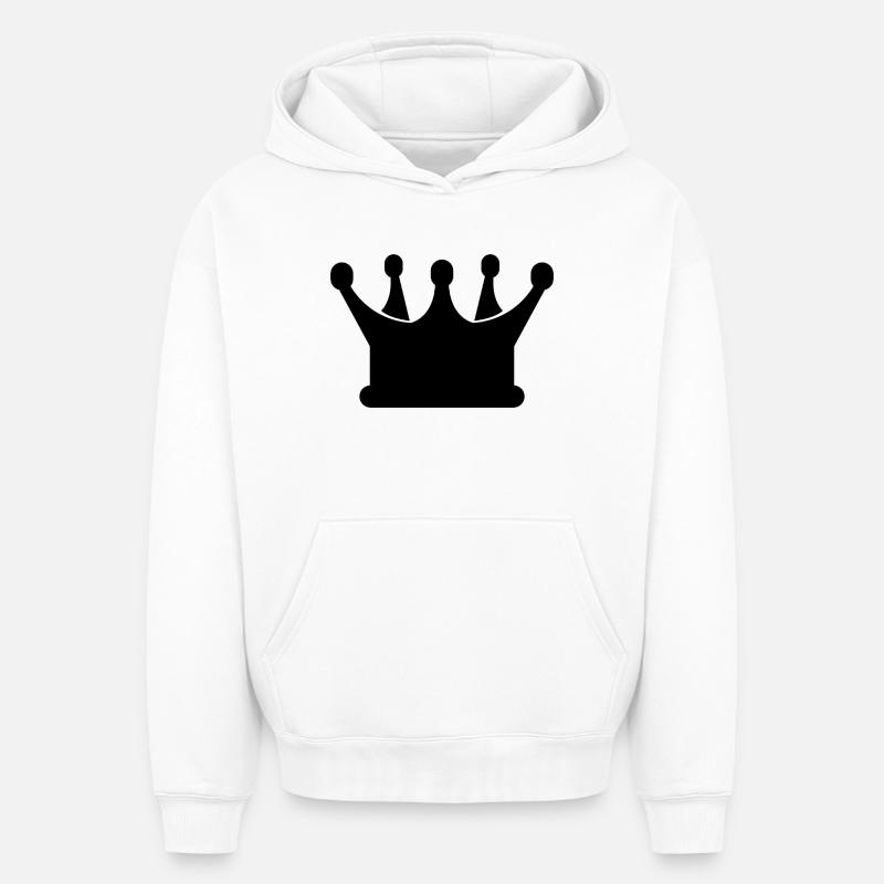 Couronne - Sweat à capuche unisexe oversize épais SPREAD - blanc