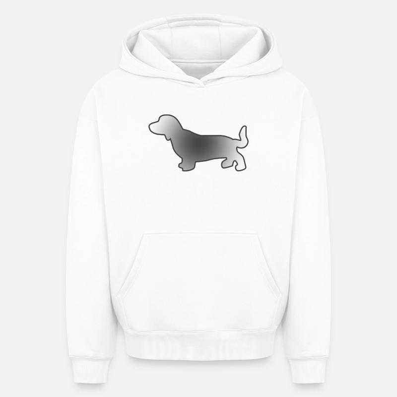 Teckel - Sweat à capuche unisexe oversize épais SPREAD - blanc