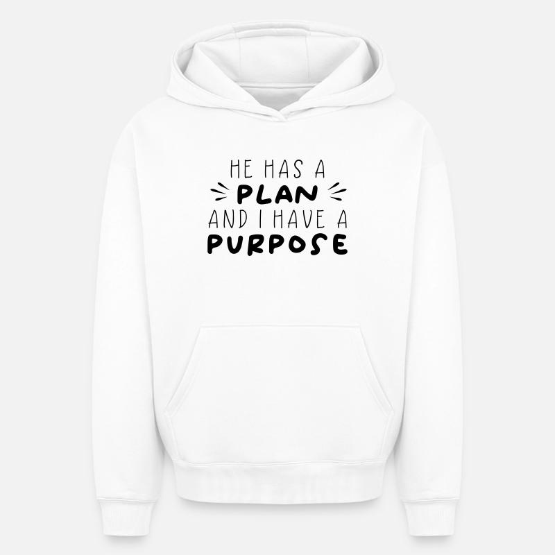 Plan & Purpose - Oversized Heavyweight Unisex Hoodie - Weiß