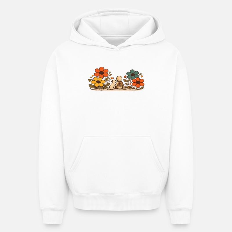 La Petite Pensée | Meilleurs amis - Sweat à capuche unisexe oversize épais SPREAD - blanc