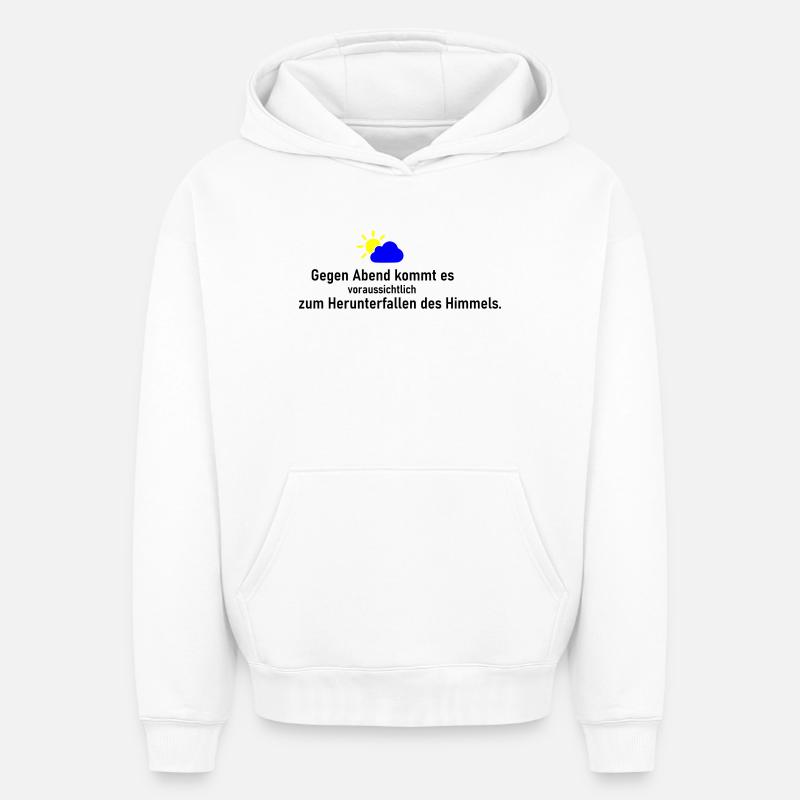 Himmel runter - Oversized Heavyweight Unisex Hoodie - Weiß