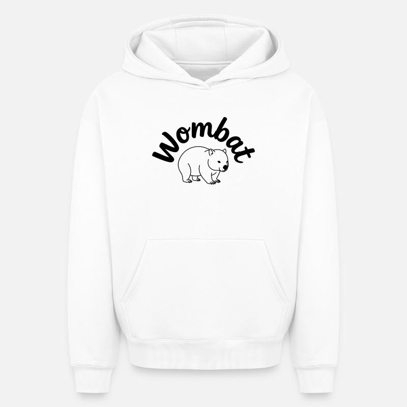 Wombat - Sweat à capuche unisexe oversize épais SPREAD - blanc