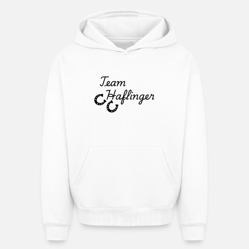 Équipe Haflinger - Sweat à capuche unisexe oversize épais SPREAD - blanc