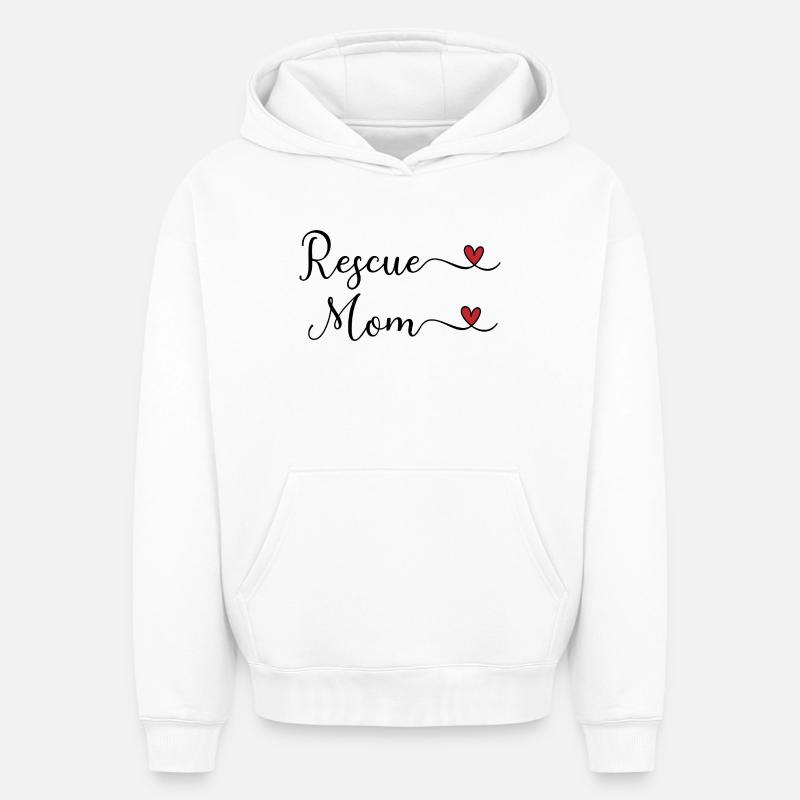 Maman de protection animale - Sweat à capuche unisexe oversize épais SPREAD - blanc