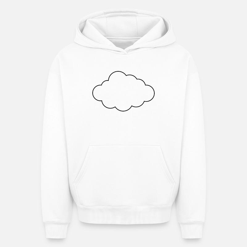 Résumé du nuage - Sweat à capuche unisexe oversize épais SPREAD - blanc