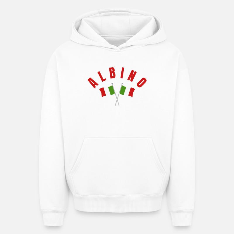 Drapeaux italiens albinos - Sweat à capuche unisexe oversize épais SPREAD - blanc