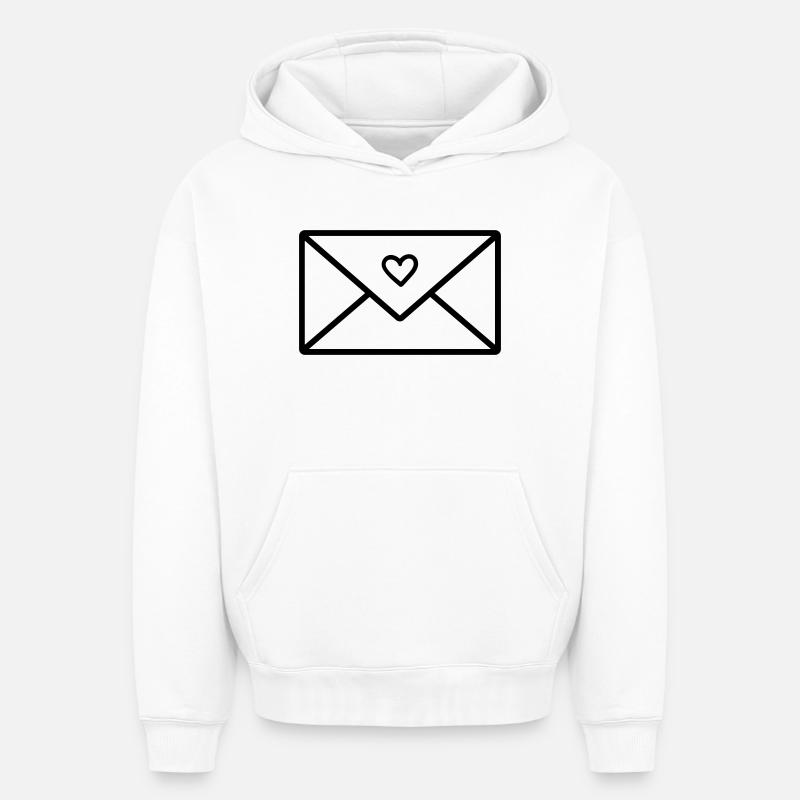 lettre d’amour - Sweat à capuche unisexe oversize épais SPREAD - blanc