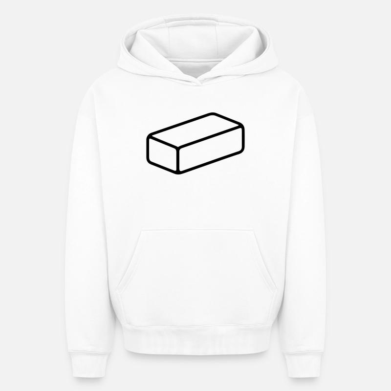 brique - Sweat à capuche unisexe oversize épais SPREAD - blanc