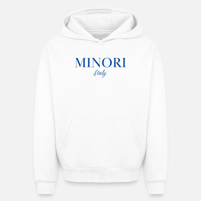 Minori, Italie - Sweat à capuche unisexe oversize épais SPREAD - blanc