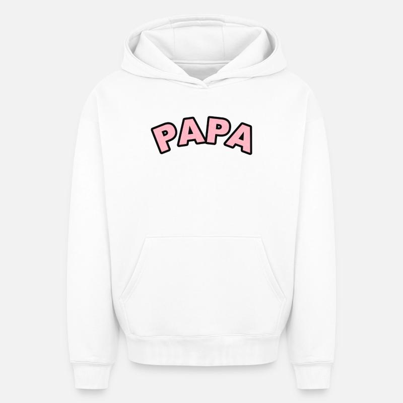 Imprimé de Cœurs de Papa - Sweat à capuche unisexe oversize épais SPREAD - blanc