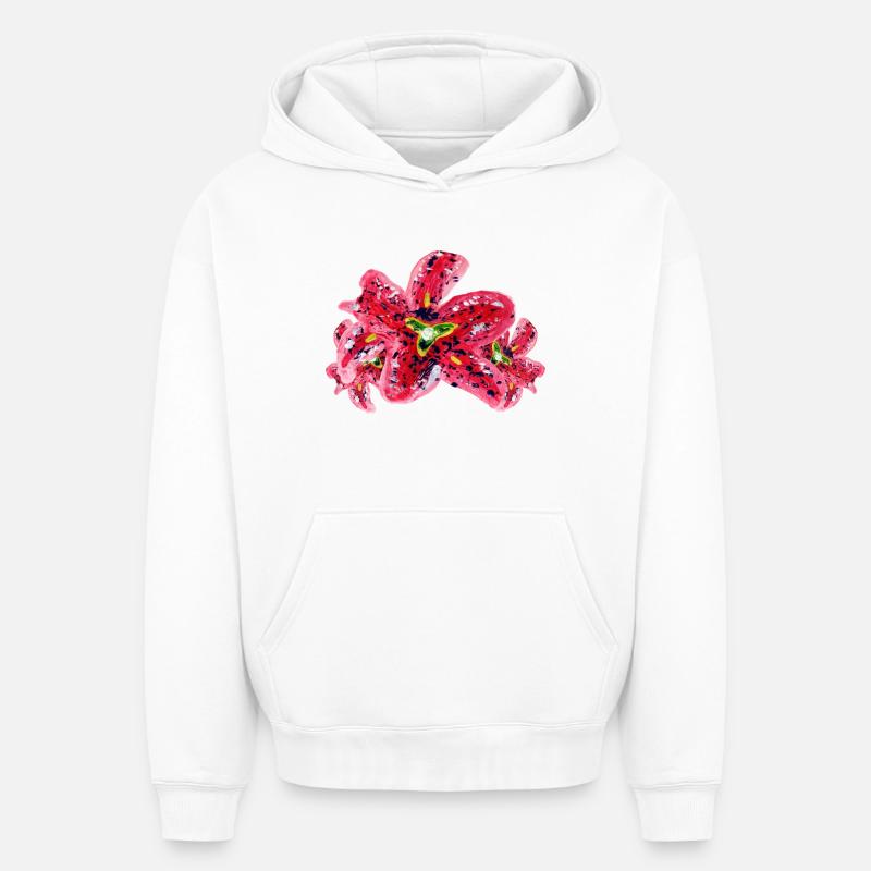 Lis - Sweat à capuche unisexe oversize épais SPREAD - blanc