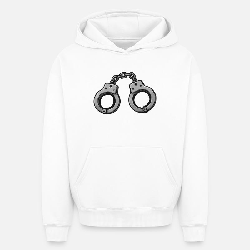 Graphique des menottes - Sweat à capuche unisexe oversize épais SPREAD - blanc