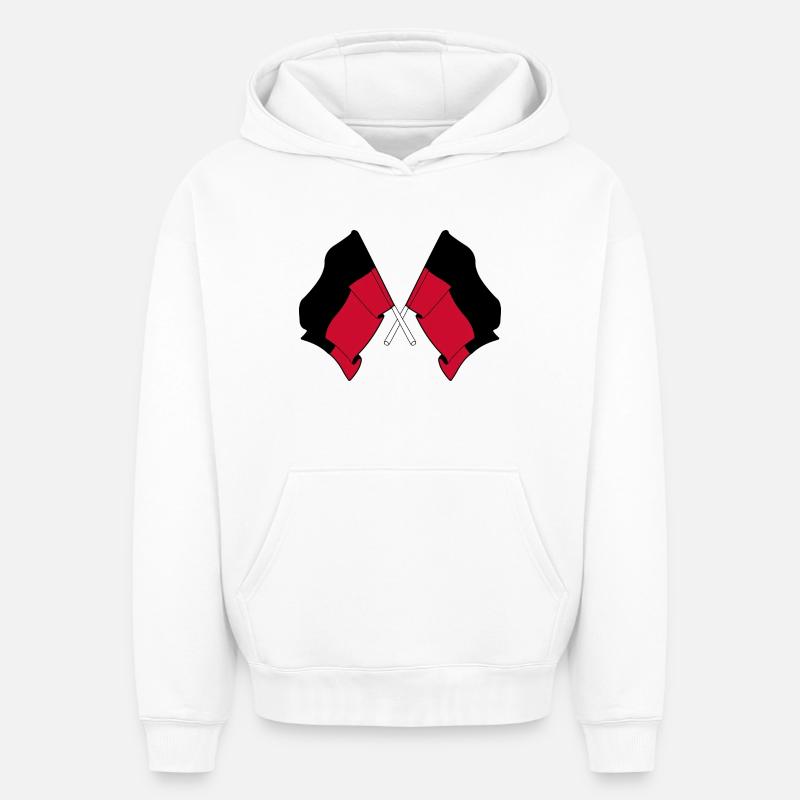 Drapeaux croisés de Nimègue - Sweat à capuche unisexe oversize épais SPREAD - blanc
