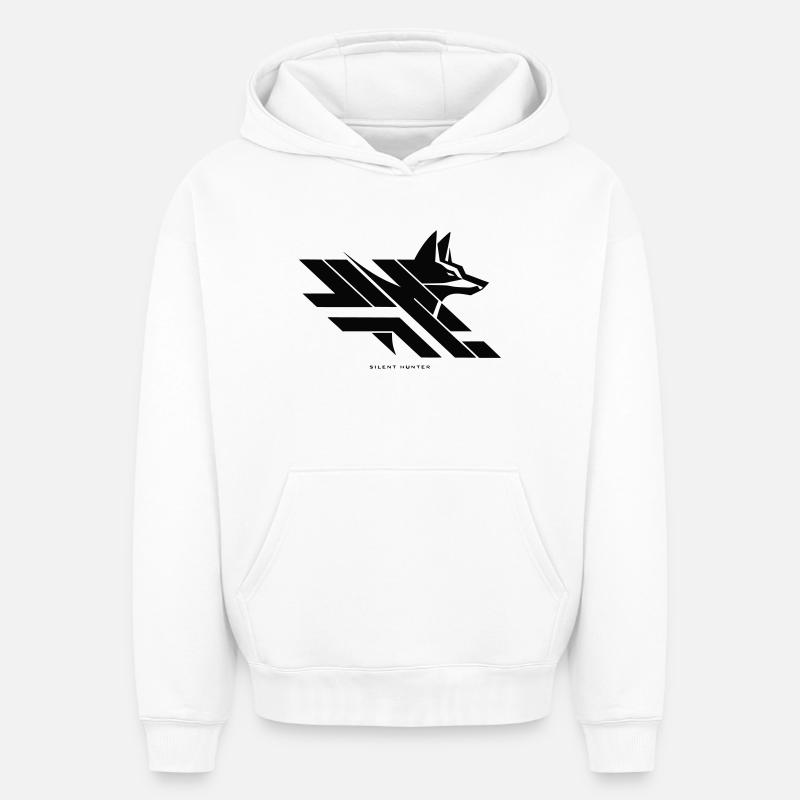 Le Chasseur Silencieux - Sweat à capuche unisexe oversize épais SPREAD - blanc
