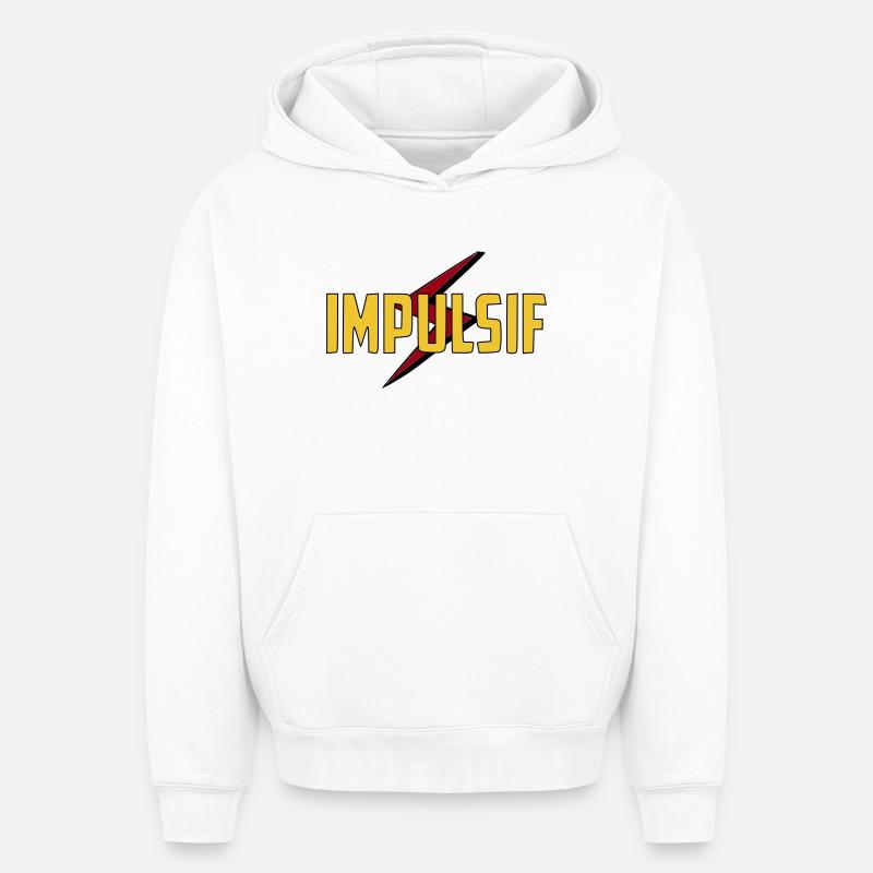 Impulsif  - Sweat à capuche unisexe oversize épais SPREAD - blanc
