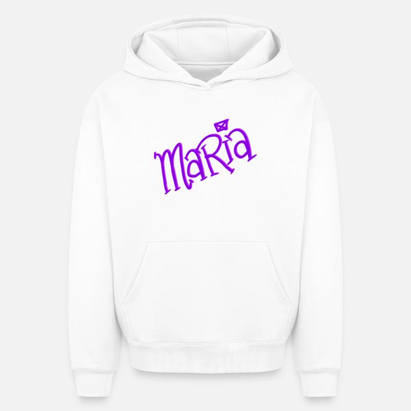 Maria - Sweat à capuche unisexe oversize épais SPREAD - blanc