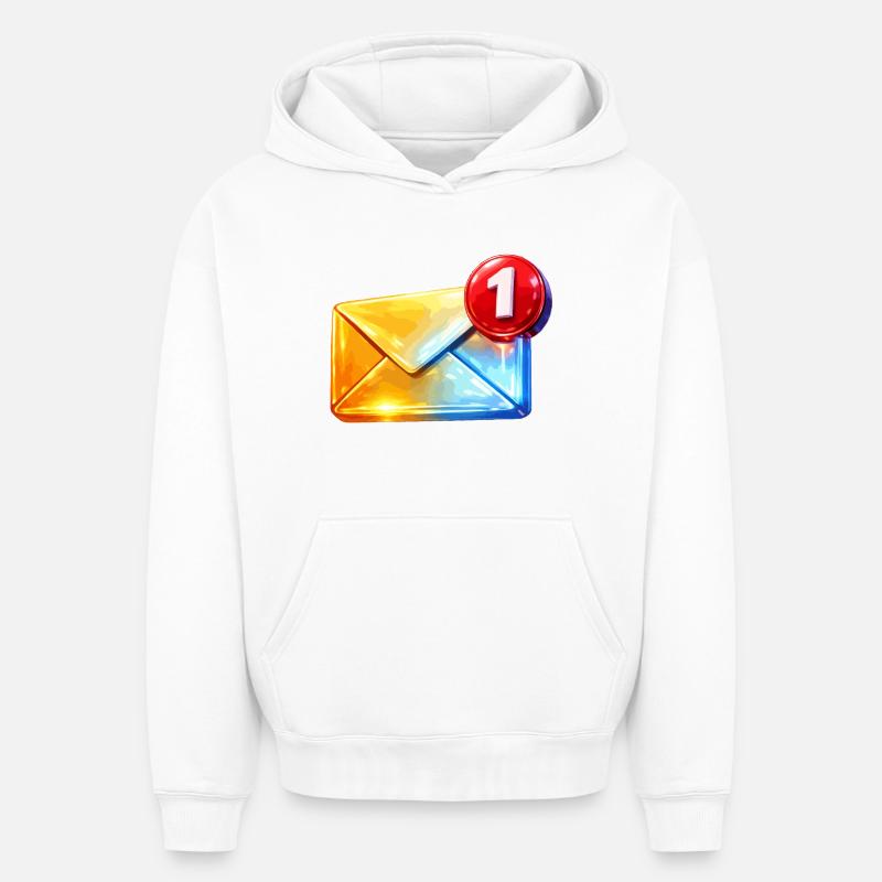 Erste Abzeichen-E-Mail - Oversized Heavyweight Unisex Hoodie - Weiß