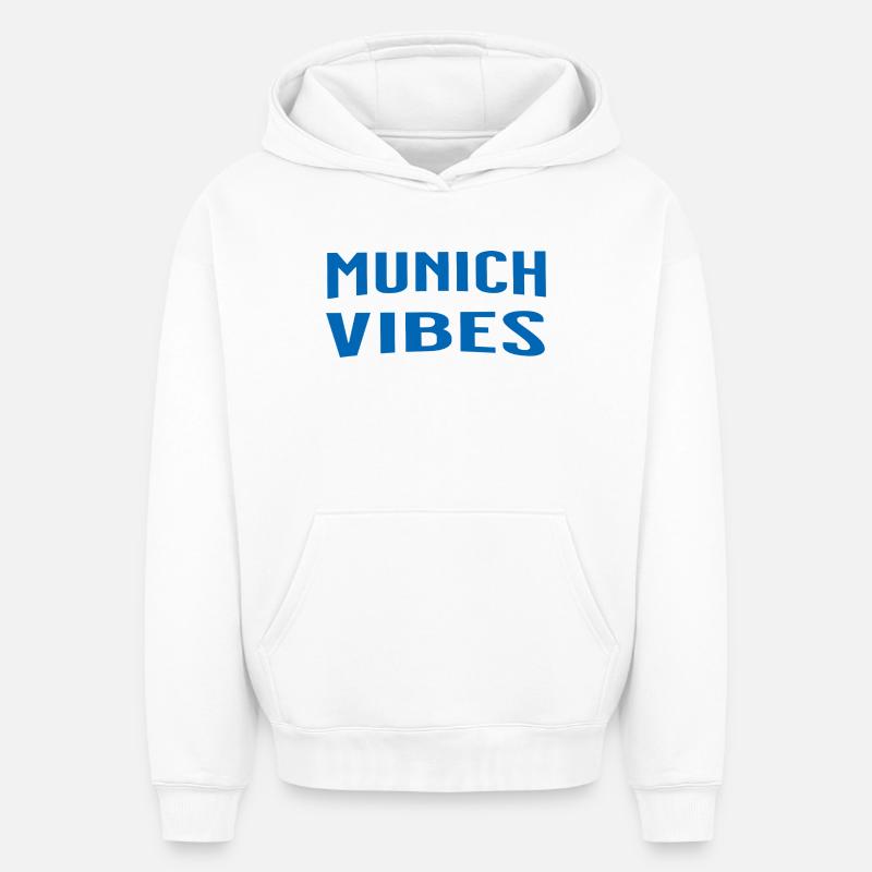 Munich Vibes - Sweat à capuche unisexe oversize épais SPREAD - blanc