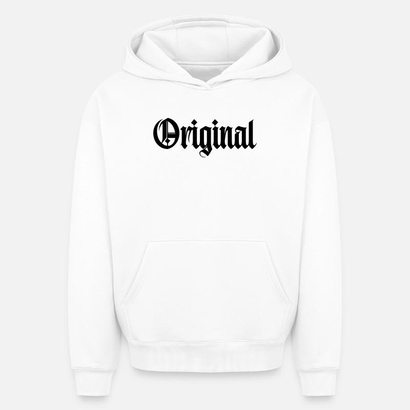 Langue source - Sweat à capuche unisexe oversize épais SPREAD - blanc