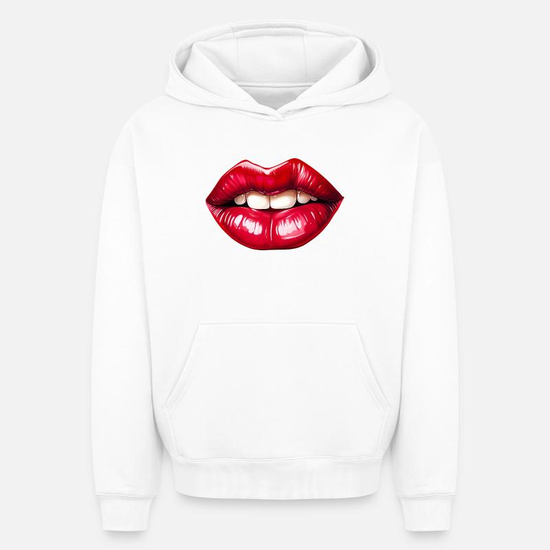 Lipps, Design #1 - Sweat à capuche unisexe oversize épais SPREAD - blanc