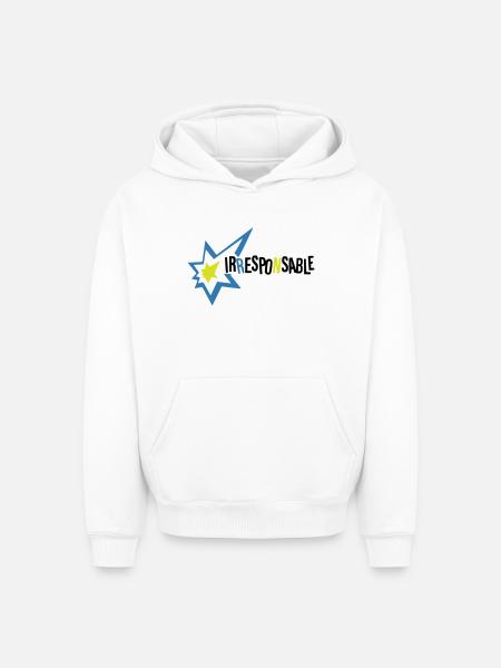 Irresponsable - Sweat à capuche unisexe oversize épais SPREAD - blanc