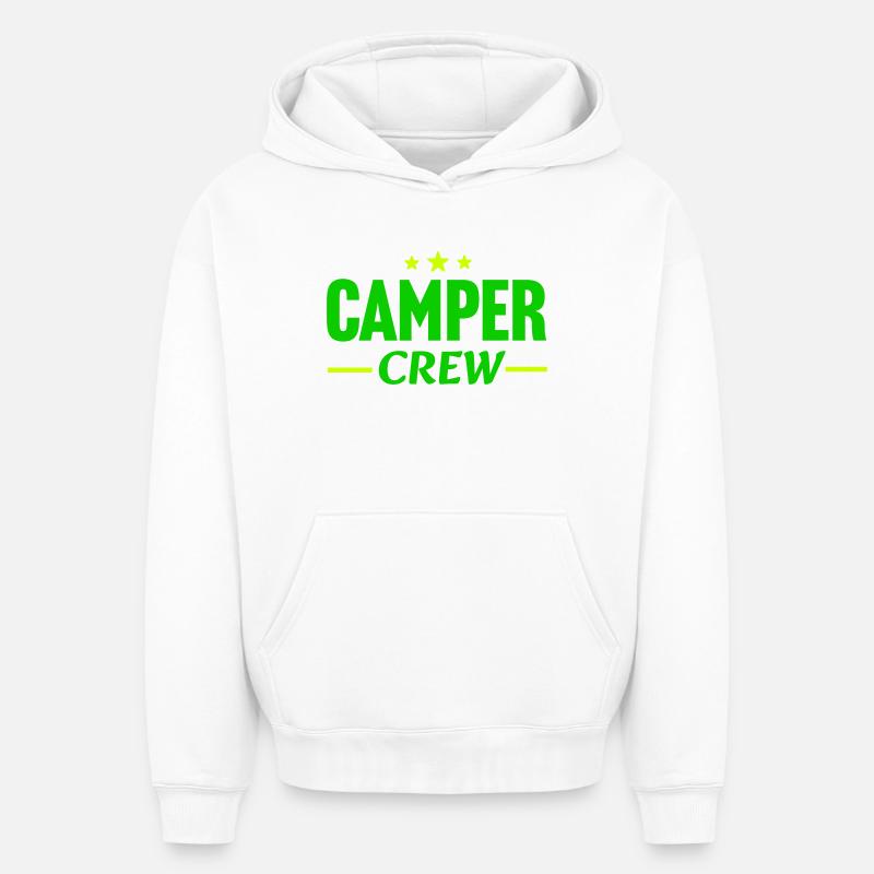 Équipe camping-campeur - Sweat à capuche unisexe oversize épais SPREAD - blanc