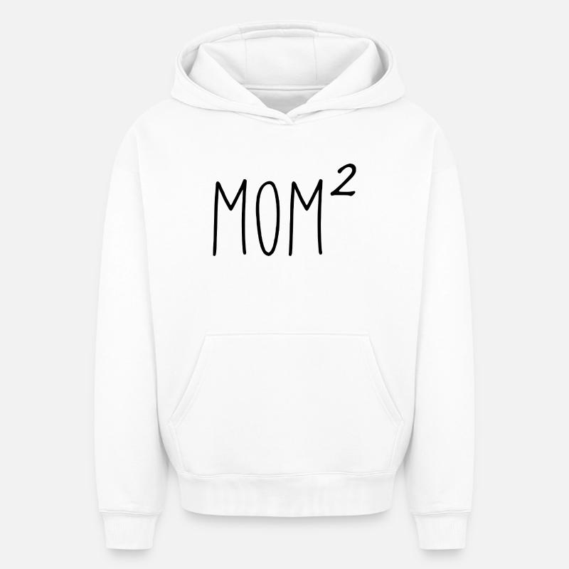 Le monde de maman - Sweat à capuche unisexe oversize épais SPREAD - blanc