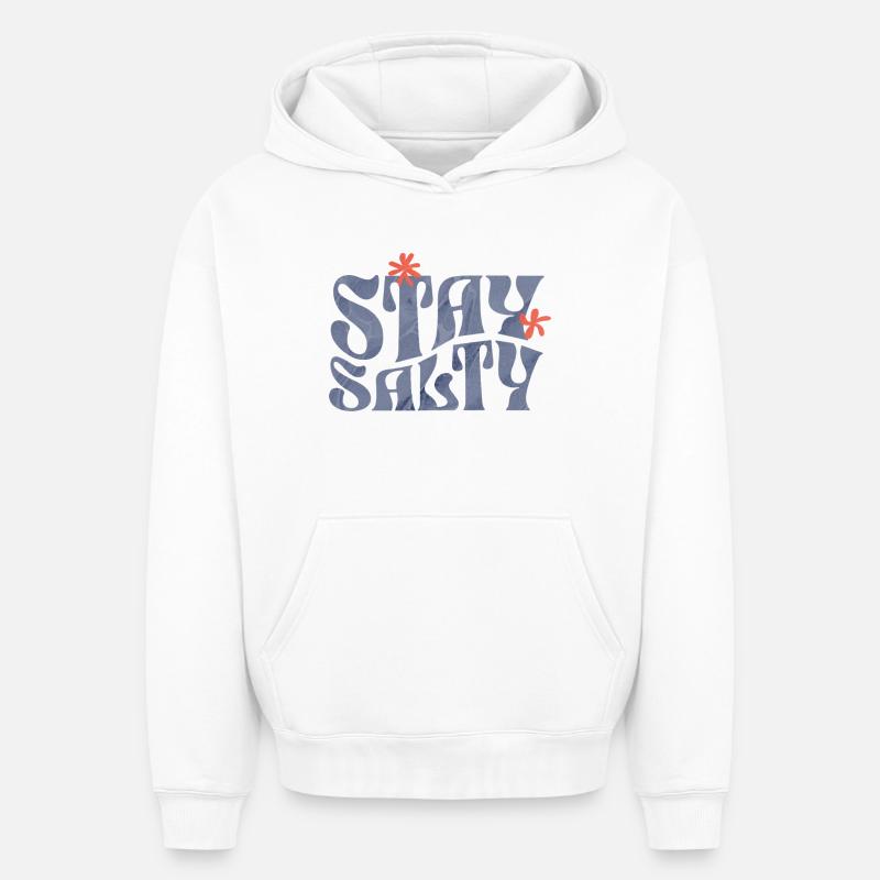 Reste amer - Sweat à capuche unisexe oversize épais SPREAD - blanc