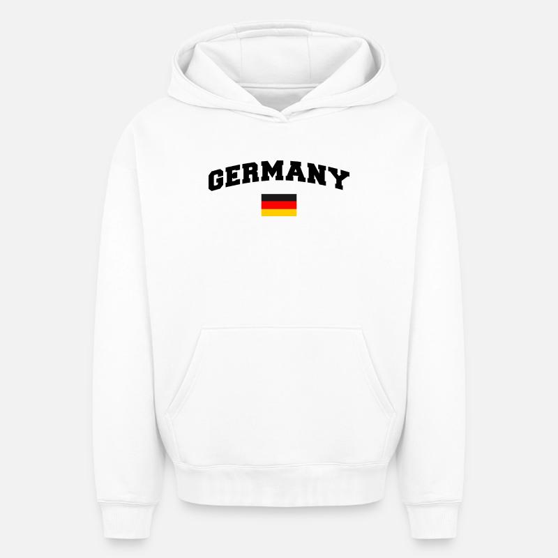 Drapeau allemand - Sweat à capuche unisexe oversize épais SPREAD - blanc