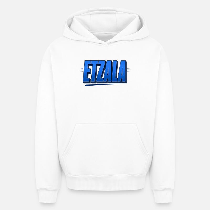 Etzala – dialecte franconien - Sweat à capuche unisexe oversize épais SPREAD - blanc