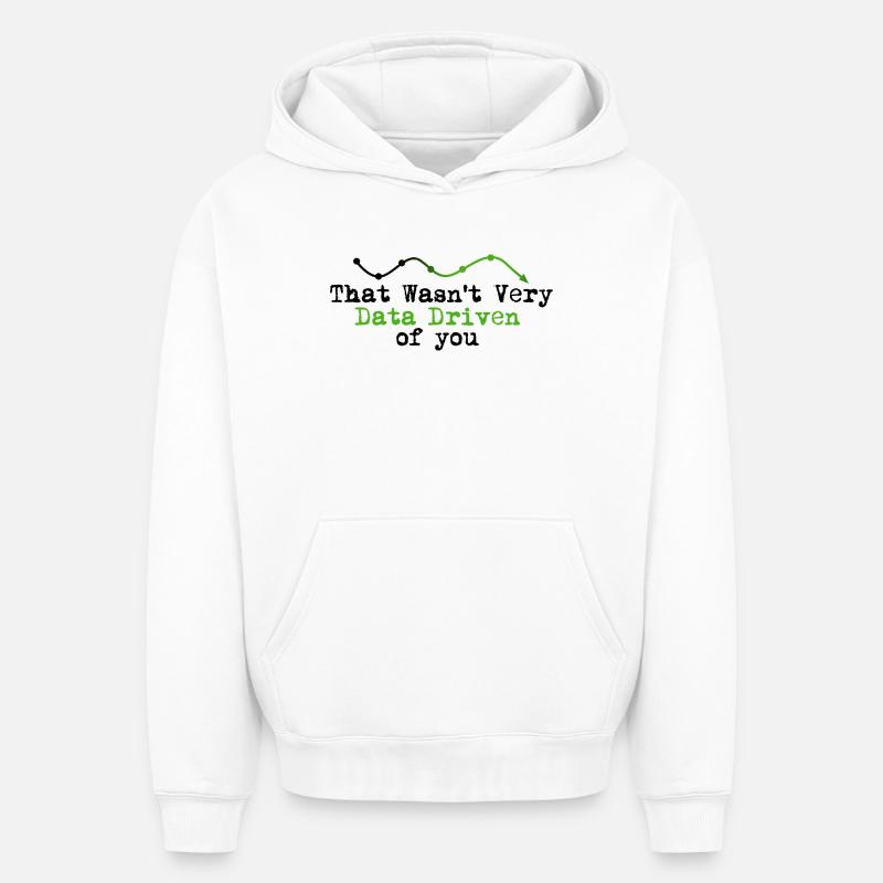 Data Driven Graphline Logo - Oversized Heavyweight Unisex Hoodie - white