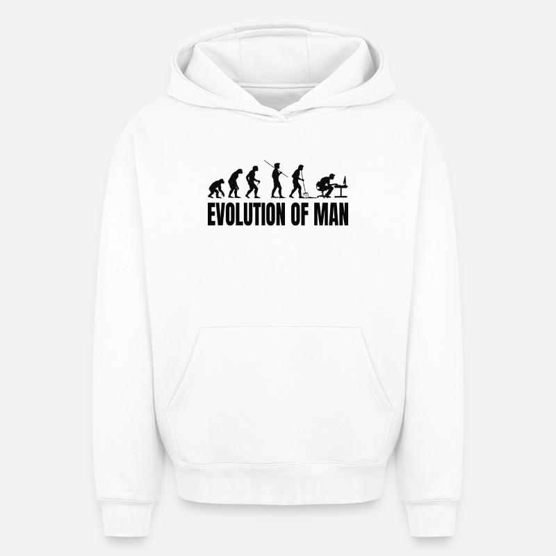 Programmierer Computerfreak Evolution - Oversized Heavyweight Unisex Hoodie - Weiß