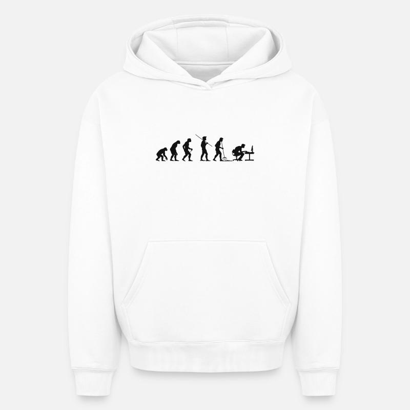 Programmierer Computerfreak Evolution - Oversized Heavyweight Unisex Hoodie - Weiß