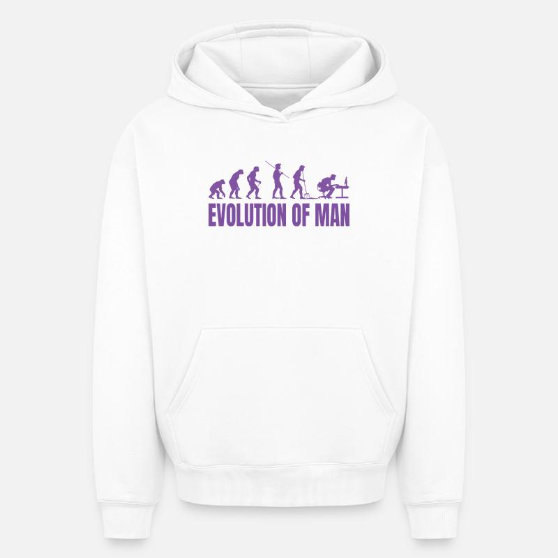 Programmierer Computerfreak Evolution Retro - Oversized Heavyweight Unisex Hoodie - Weiß