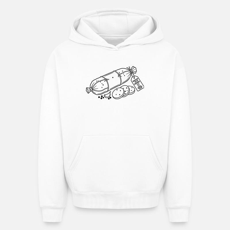 saucisson - Sweat à capuche unisexe oversize épais SPREAD - blanc