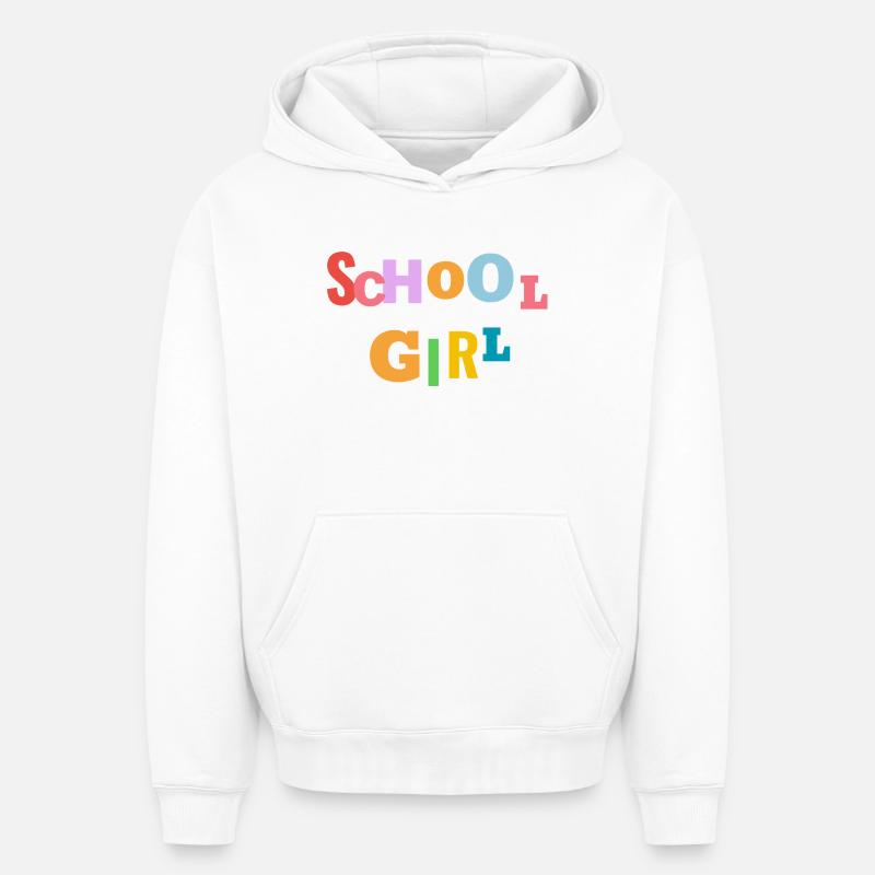 Écolière - Sweat à capuche unisexe oversize épais SPREAD - blanc