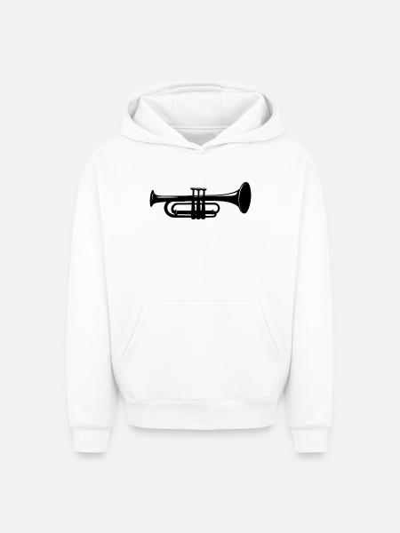 Trompete - Oversized Heavyweight Unisex Hoodie - Weiß