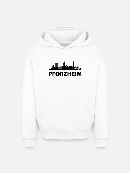 Pforzheim Skyline - Oversized Heavyweight Unisex Hoodie - Weiß