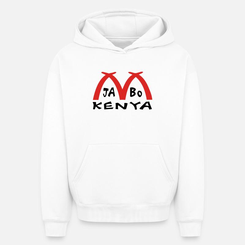 Kenyan - Sweat à capuche unisexe oversize épais SPREAD - blanc