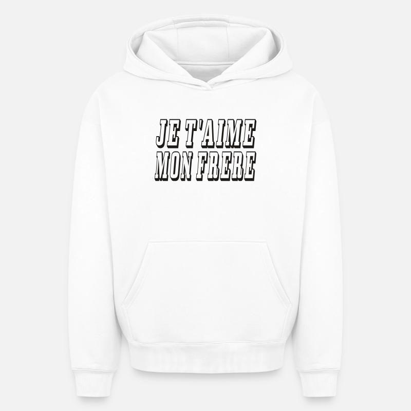 frere - Sweat à capuche unisexe oversize épais SPREAD - blanc