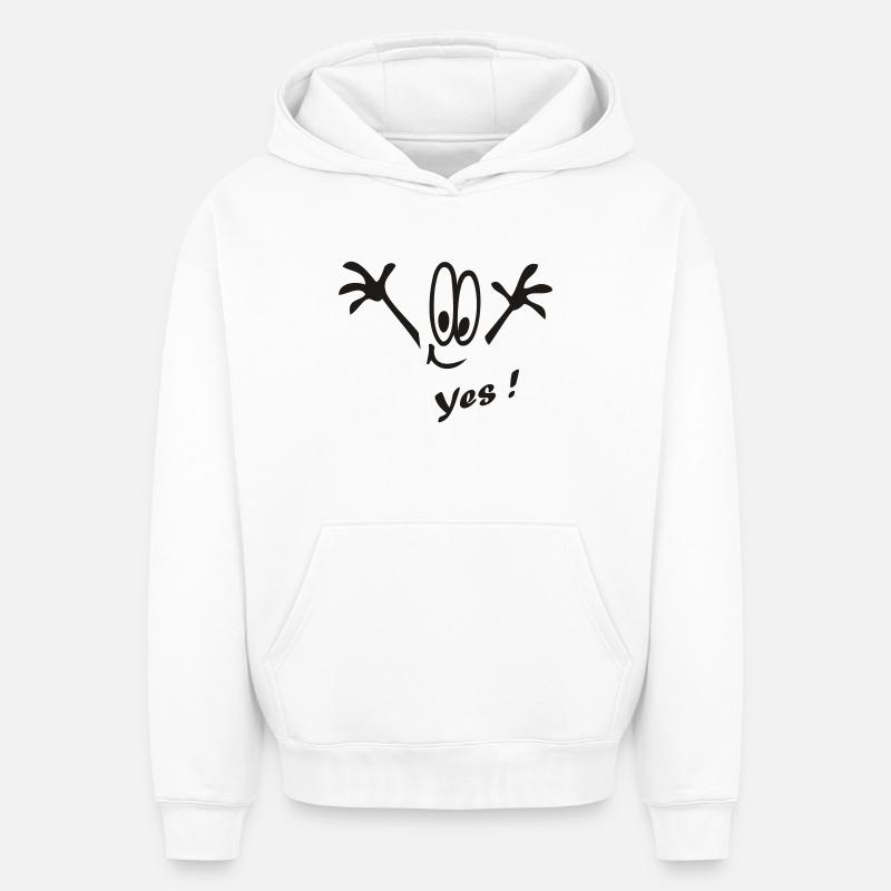 Yes ! - Sweat à capuche unisexe oversize épais SPREAD - blanc