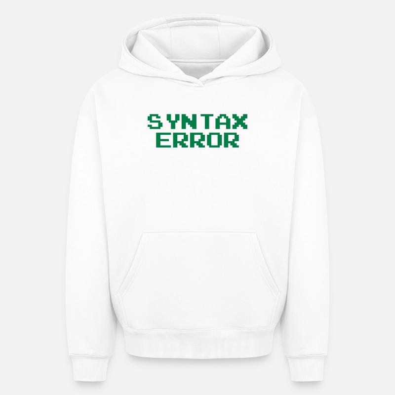 Syntax Error - Sweat à capuche unisexe oversize épais SPREAD - blanc