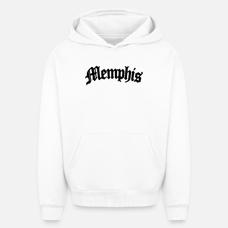 Memphis - Sweat à capuche unisexe oversize épais SPREAD - blanc